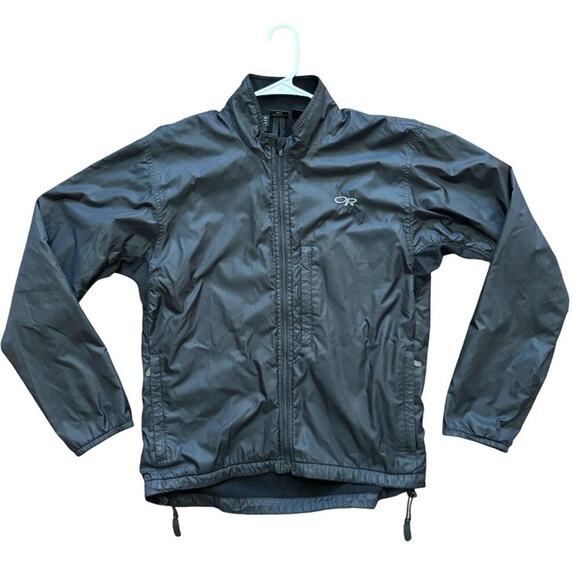 OUTDOOR RESEARCH Fleece Lined 100% Nylon Lightweight Jacket in BlackMEN'S M